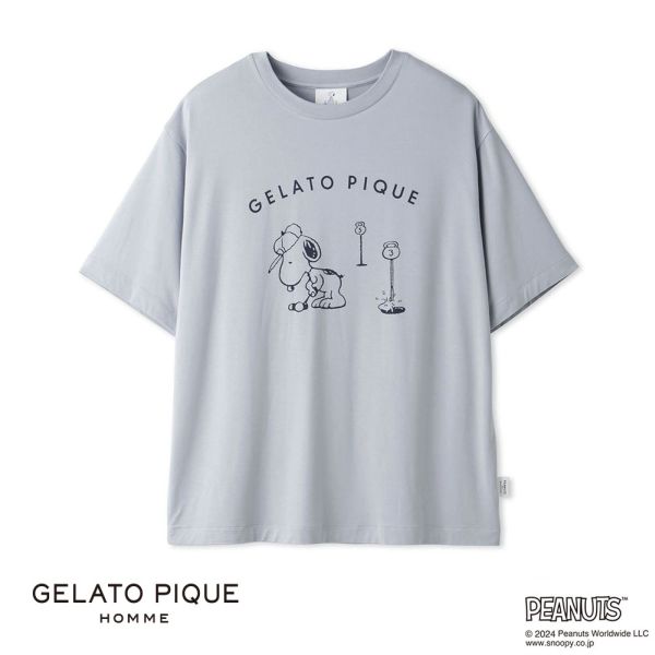 ジェラートピケ オム GELATO PIQUE メンズ PEANUTS HOMME ワンポイントTシャツ ジェラピケ パジャマ ルームウェア｜shirohato｜02