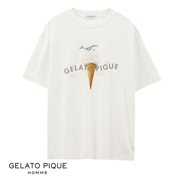 ジェラートピケ オム GELATO PIQUE メンズ 接触冷感 HOMME レーヨンクジラモチーフ...