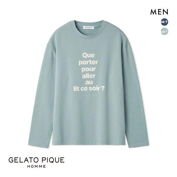 ジェラートピケオム 長袖Tシャツ ロンT グレー 定価￥15,400- 新品 HOMME】インレイベアケーキロンT(カットソー・Tシャツ)｜ルーム