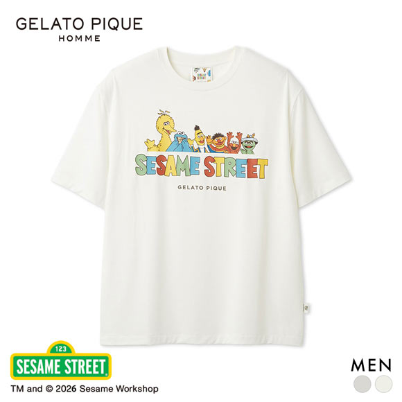 ジェラートピケ オム メンズ SESAME STREET ワンポイントTシャツ セサミストリート ジェラピケ パジャマ GELATO PIQUE HOMME
