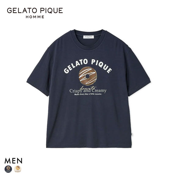 ジェラートピケ オム メンズ ドーナツワンポイントプリントTシャツ ジェラピケ パジャマ GELATO PIQUE HOMME