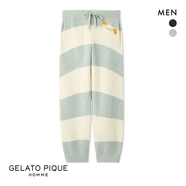 ジェラートピケ オム メンズ HOMME ベビモコジャガードロングパンツ ジェラピケ パジャマ ルームウェア GELATO PIQUE