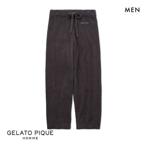 ジェラートピケ オム メンズ ベビモコリブロゴジャガードロングパンツ ジェラピケ パジャマ ルームウェア GELATO PIQUE HOMME