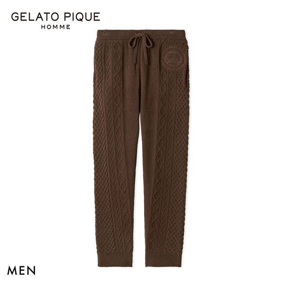 ジェラートピケ オム メンズ Valentine アランロングパンツ ジェラピケ パジャマ GELATO PIQUE HOMME バレンタイン