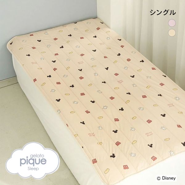 ジェラートピケ スリープ ディズニー Mickey&Minnie 接触冷感プリント敷きパッド シングル ジェラピケ gelato pique Sleep Disney | gelato pique | 02