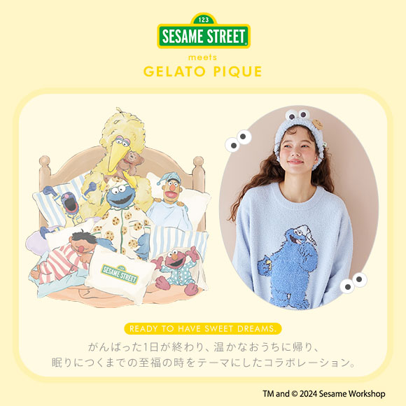 ジェラートピケ セサミストリート ユニセックス クッキーモンスター ヘアバンド ジェラピケ gelato pique SESAME STREET UNISEX