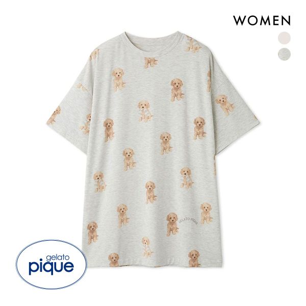 ジェラートピケ レディース トイプードル柄ビッグＴシャツ ジェラピケ パジャマ ルームウェア gelato pique | gelato pique | 02