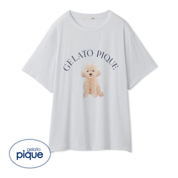 ジェラートピケ レディース DOG柄ワンポイントTシャツ パジャマ gelato pique ジェラ...