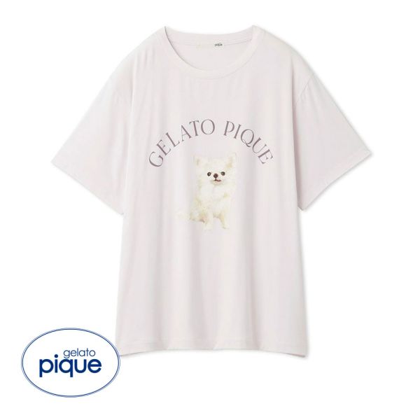 ジェラートピケ gelato pique レディース DOG柄ワンポイントTシャツ ジェラピケ パジャマ ルームウェア