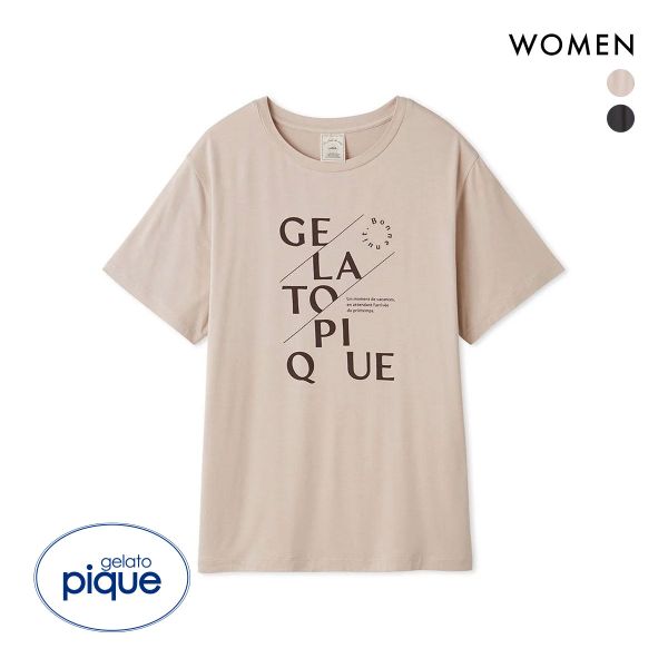 ジェラートピケ レディース レーヨンロゴTシャツ ジェラピケ パジャマ ルームウェア gelato pique | gelato pique | 01