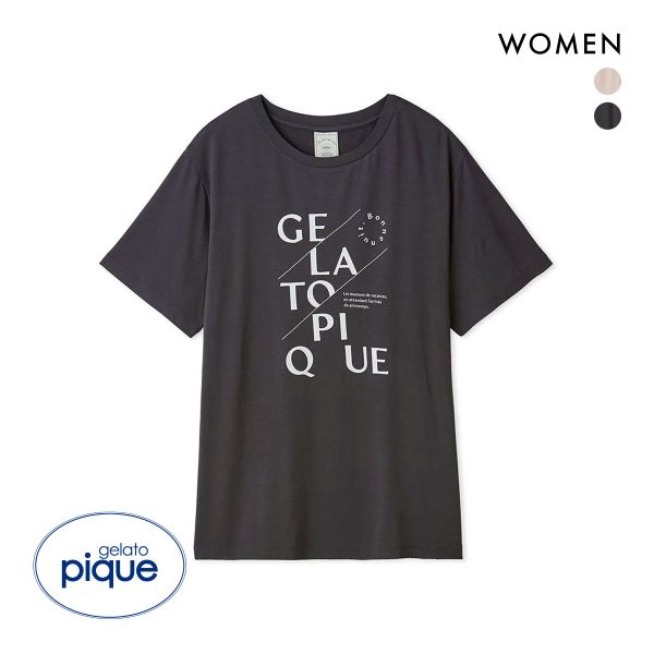 ジェラートピケ レディース レーヨンロゴTシャツ ジェラピケ パジャマ ルームウェア gelato pique | gelato pique | 02