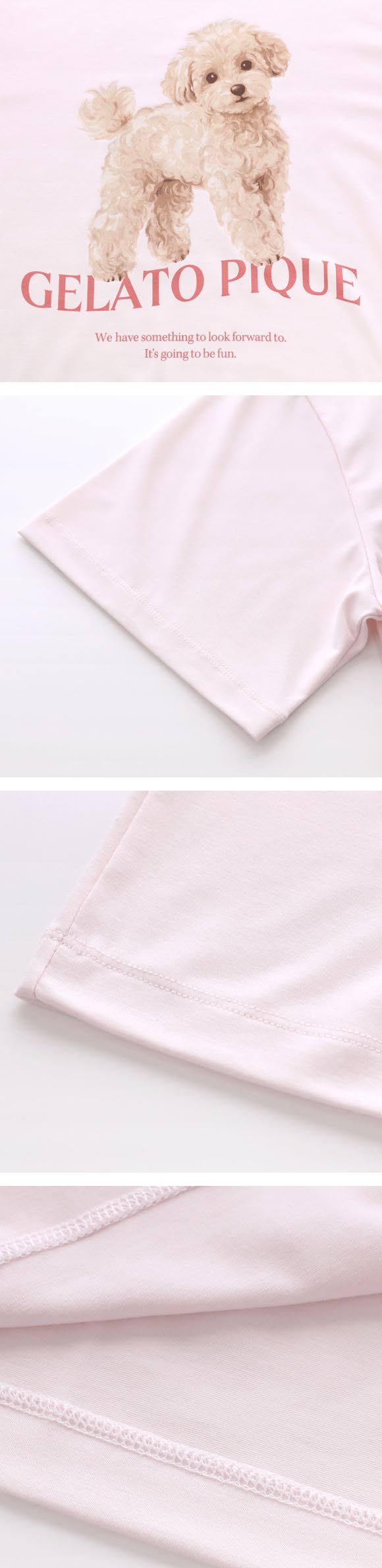 ジェラートピケ レディース 接触冷感 UVカット お散歩ドッグワンポイントTシャツ ジェラピケ パジャマ ルームウェア gelato pique