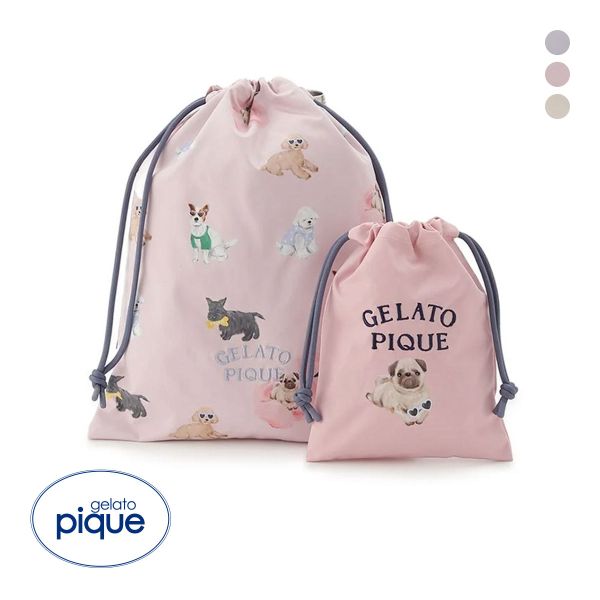 新品ジェラートピケ gelato pique DOG柄 セット27 gelato pique ジェラートピケ SUMMER DOG柄巾着セット