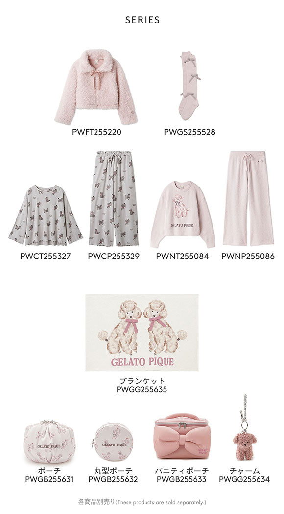 ジェラートピケ レディース プードル丸型総柄ポーチ ジェラピケ gelato pique