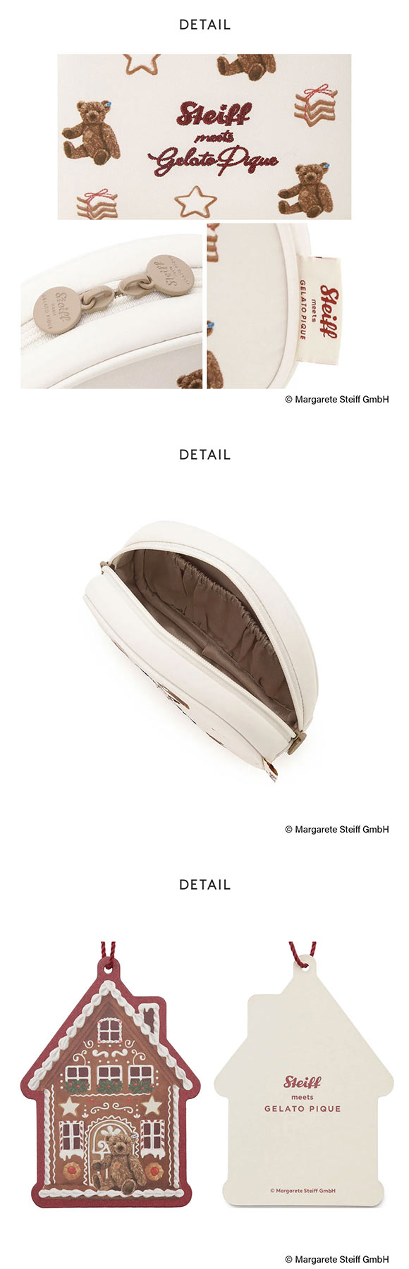 ジェラートピケ シュタイフ 総柄ポーチ ジェラピケ gelato pique シュタイフ Steiff