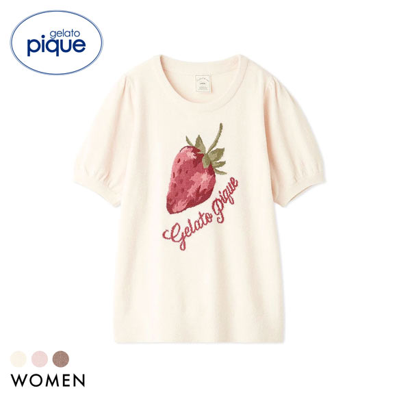 ジェラートピケ レディース エアリーモコストロベリージャガードプルオーバー ジェラピケ パジャマ ルームウェア gelato pique