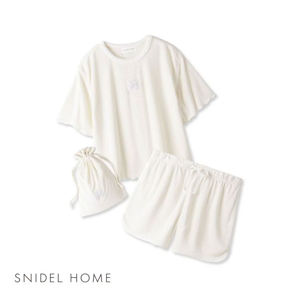 スナイデルホーム SNIDEL HOME パイルセットアップ パジャマ ルームウェア 巾着付き