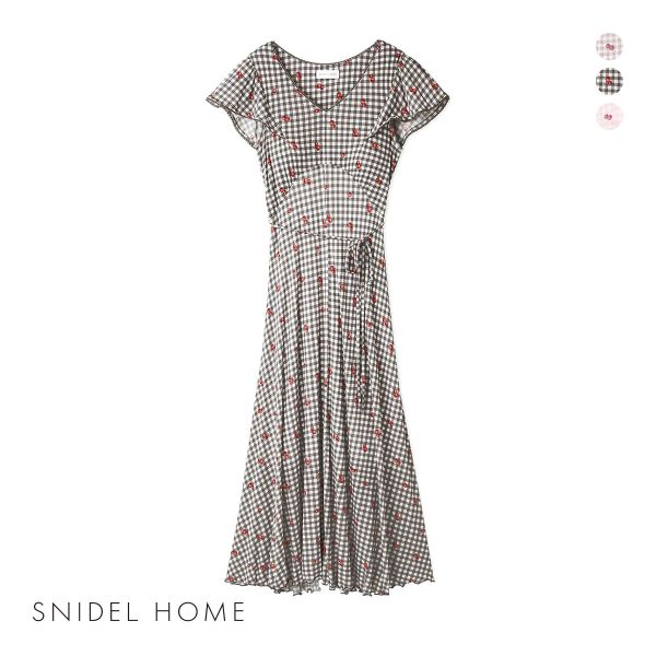 SNIDEL スナイデルホーム チェリーカシュクールワンピース