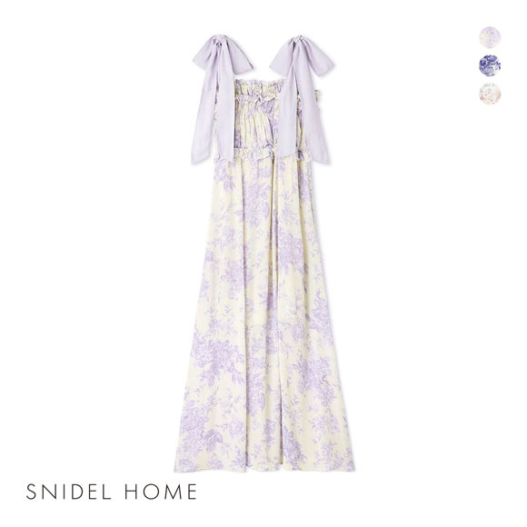 SNIDEL HOME ストライプパジャマワンピース SNIDEL スナイデルホーム ブライトフラワーワンピース パジャマ
