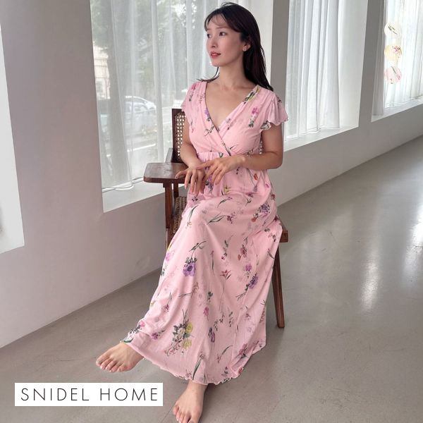 SNIDEL HOME カットカシュクール ワンピース ルームウェア　パジャマ SNIDEL スナイデルホーム 接触冷感 カット カシュクール カップ