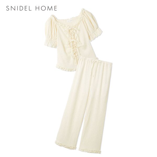 スナイデルホーム カットフリルセットアップ 上下セット パジャマ ルームウェア SNIDEL HOMEの画像