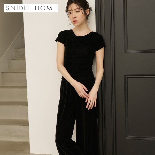 スナイデルホーム シアーベロアセットアップ 上下セット パジャマ ルームウェア SNIDEL HOMEの画像