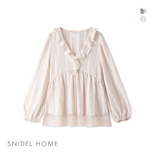SNIDEL スナイデルホーム HOME ガーゼフリルレースチュニック