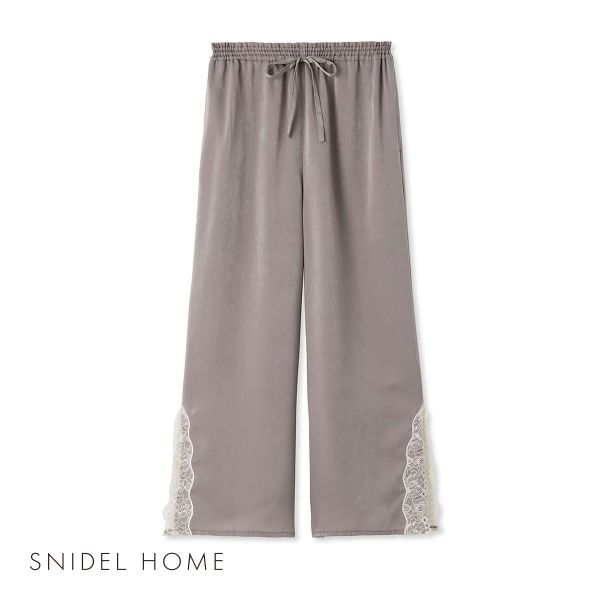 スナイデルホーム SNIDEL HOME バイカラーサテンロングパンツ パジャマ ルームウェア