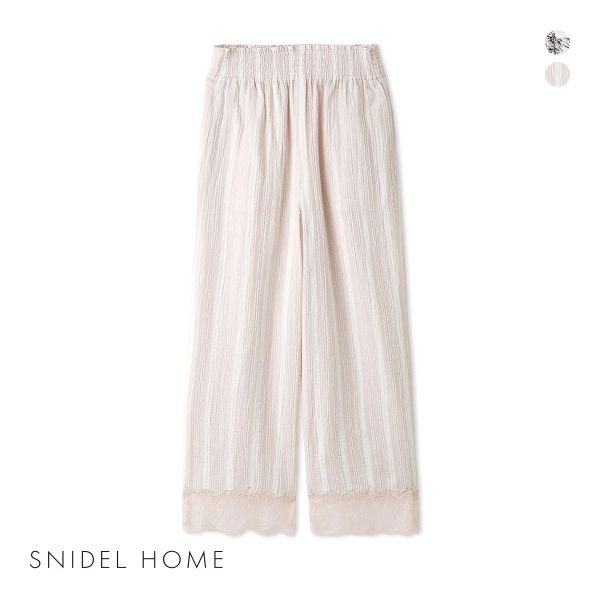 スナイデルホーム SNIDEL HOME ガーゼフリルレースロングパンツ パジャマ ルームウェア