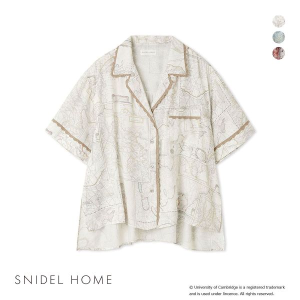 新品値下げ　スナイデル　SNIDEL ルームウェア(アイボリー) SNIDEL スナイデルホーム University of Cambridge 開襟シャツ