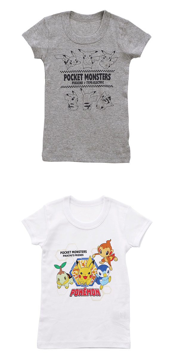 ガロー Garau ポケットモンスター 半袖 Tシャツ キッズ ジュニア 男の子 2枚セット インナー 丸首 綿100％ 100 110 120 130 ポケモン