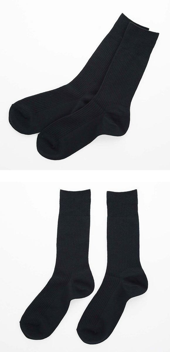 スーパーソックス SUPER SOX リブ クルー丈ソックス ムレない におわない 靴下 23-25cm 24-26cm 26-28cm