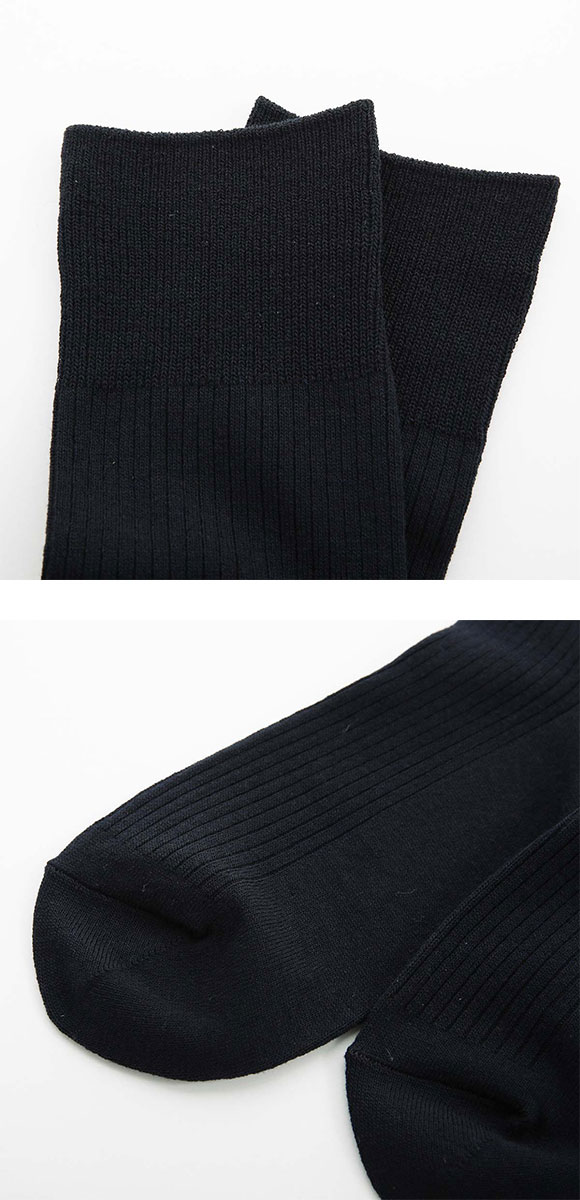 スーパーソックス SUPER SOX リブ クルー丈ソックス ムレない におわない 靴下 23-25cm 24-26cm 26-28cm