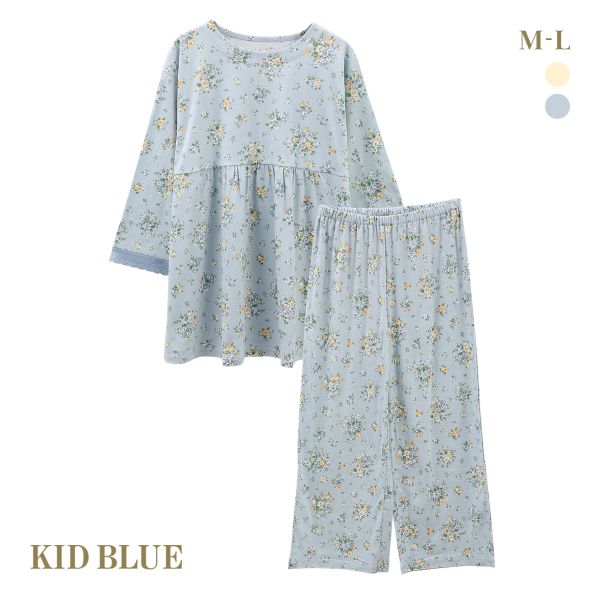 キッドブルー 24ローズブーケN 長袖パジャマ 上下セット フルレングス レディース ルームウェア KID BLUE