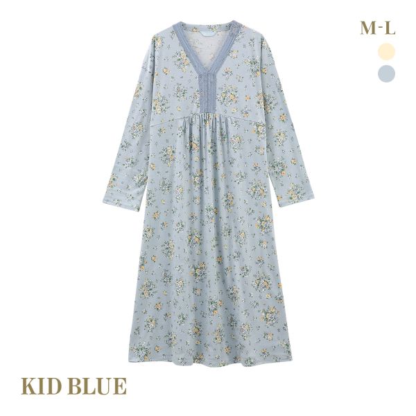 キッドブルー 24ローズブーケN ワンピース ルームウェア パジャマ 長袖 KID BLUE