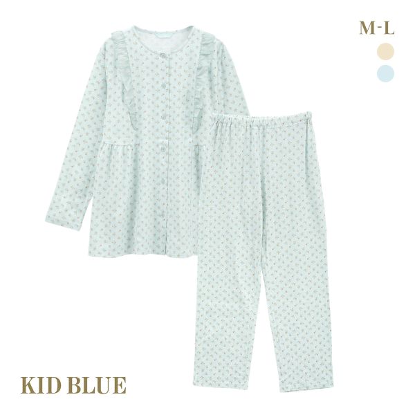 ルームウェア・パジャマ papier Verybrain jacket pale blue KID BLUE キッドブルー デニムフラワーPtN ルームウェア 長袖