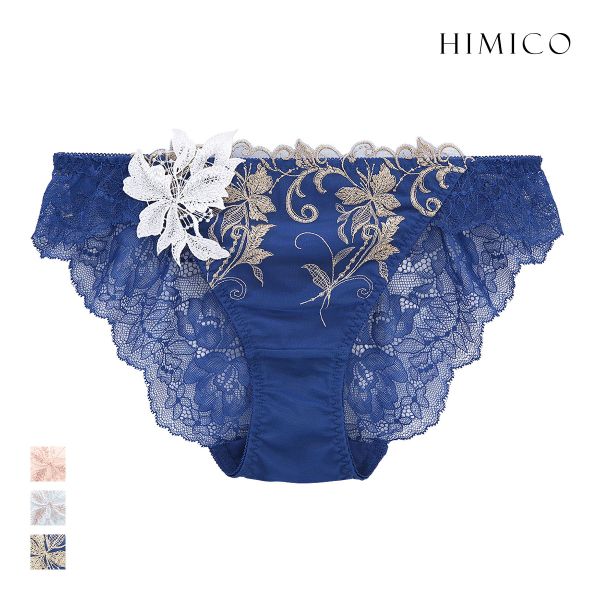 美品　Serge Marjisse【エコルとひなげしの花】肉質画 himico ヒミコ 038シリーズ ノーマルショーツ M L ランジェリー 刺繍