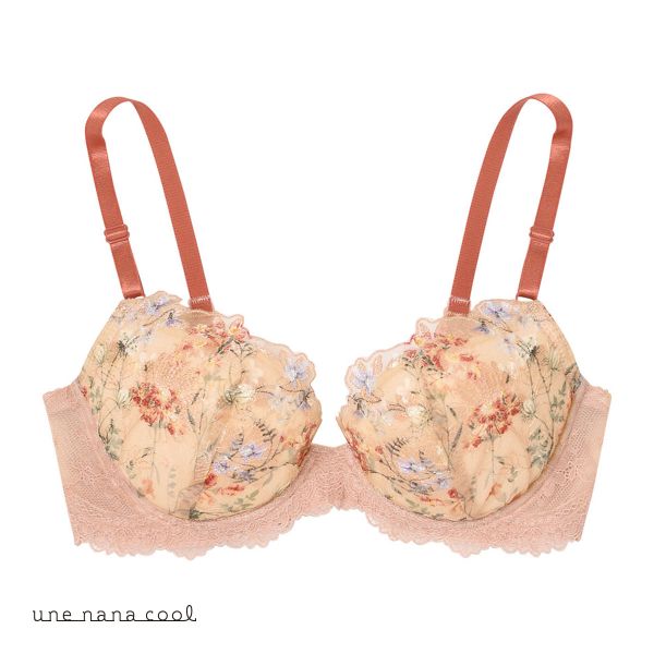 une nana cool ウンナナクール　ブラジャーセット D65 花柄 3点 une nana cool ウンナナクール Accent flower 3/4カップ
