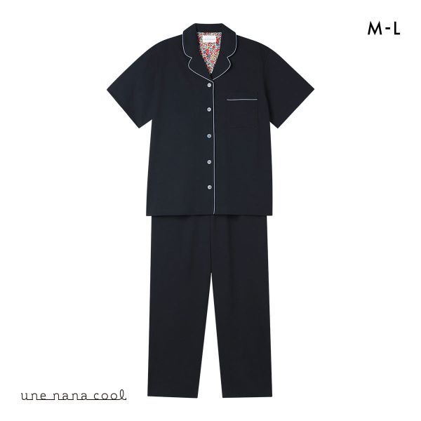 ウンナナクール 綿混 両染ジャージ 半袖 パジャマ MADE WITH LIBERTY FABRIC ルームウェア 上下セット レディース une nana cool | une nana cool | 04