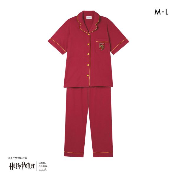 ハリー・ポッター × ウンナナクール Harry Potter 綿100％ 開襟半袖パジャマ ルームウェア パジャマ 上下セット une nana cool | une nana cool | 01