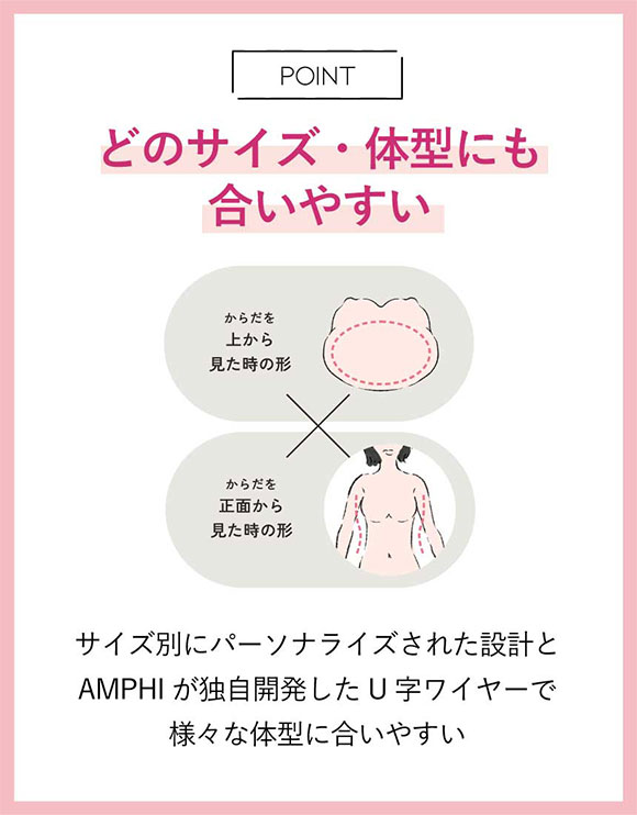 アンフィ スタイリストフォーユー ブラジャー 3/4カップ BOG301 ABCD AMPHI stylist 4U