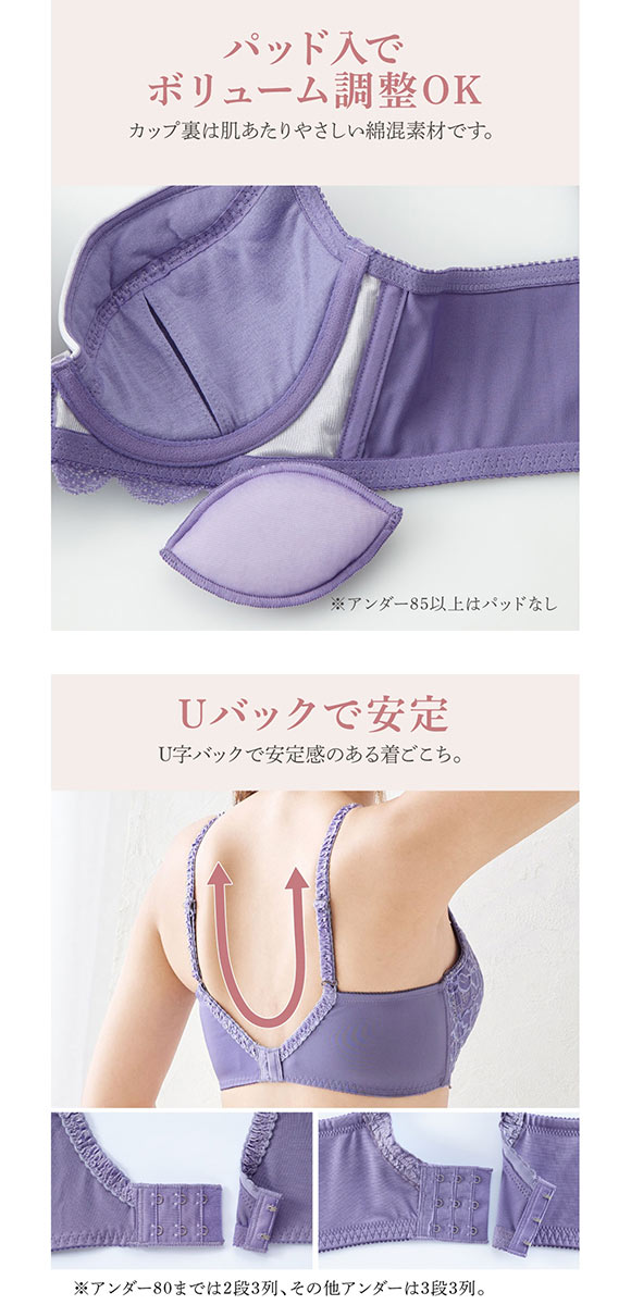 【ニッセンとトリンプの共同企画】脇高編レースブラジャーショーツセット ABCD