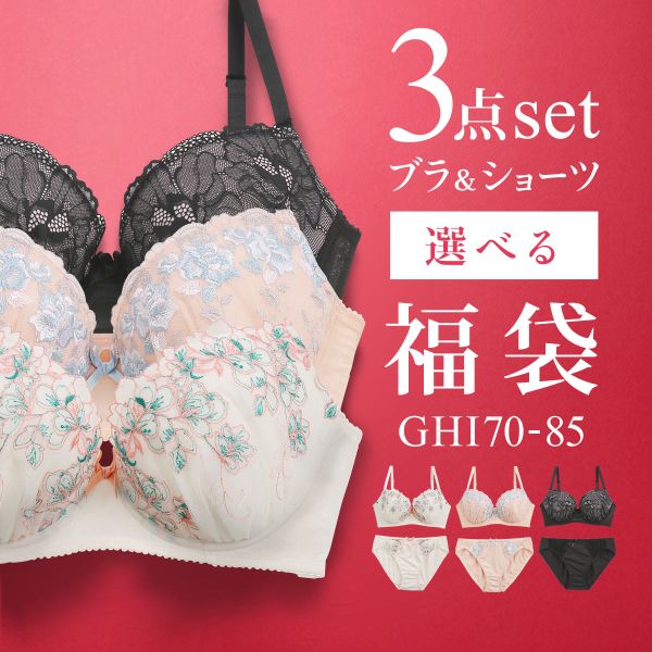 ブラジャー ショーツ セット 3点 中身が見える福袋 GHI 大きいサイズ グラマーサイズ | SHIROHATO | 05