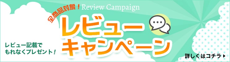 レビューキャンペーン！レビュー記載でもれなくプレゼント！