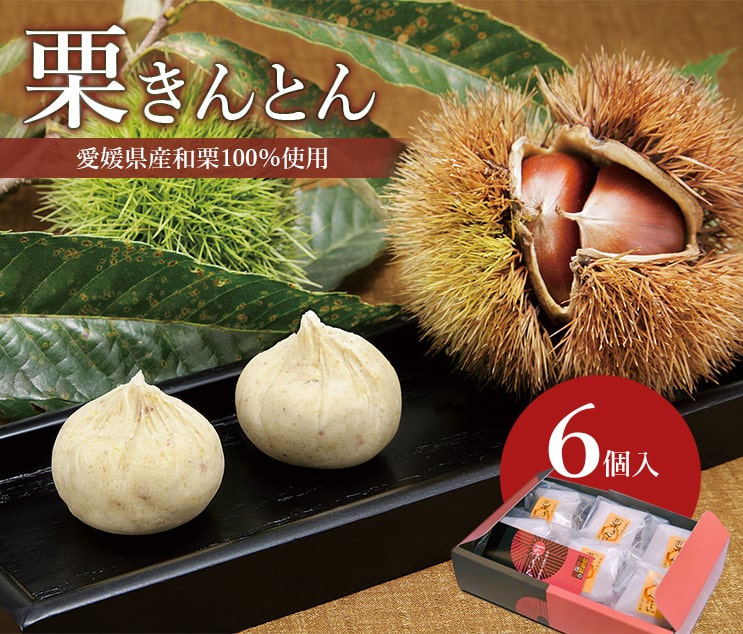 愛媛県産和栗100%使用・栗きんとん6個入り