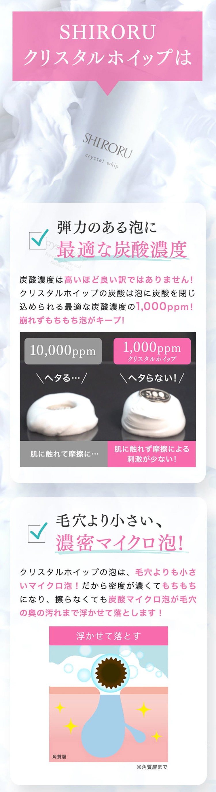 SHIRORU シロル クリスタルホイップ 2本セット 炭酸 泡洗顔 炭酸洗顔 