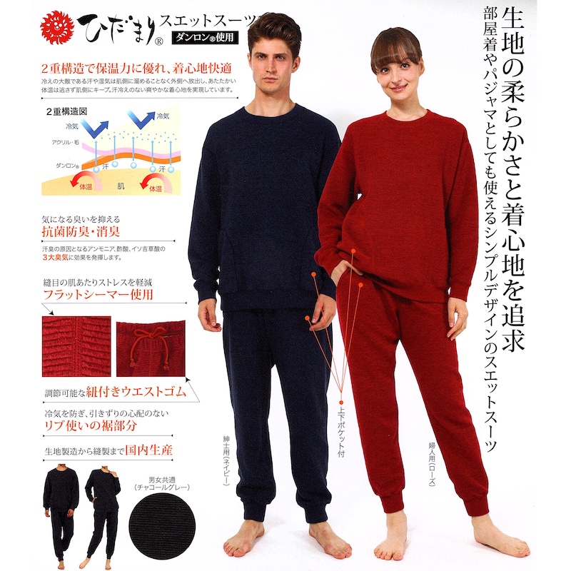 ひだまり 紳士スエットスーツ 紳士用 スエットスーツ 上下セット