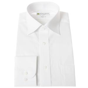 ワイシャツ 形態安定 メンズ定番ドレスシャツ レギュラーフィット 白無地 セミワイドカラー Yシャツ