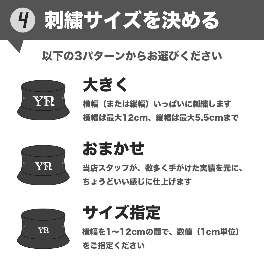 刺繍サイズを決める