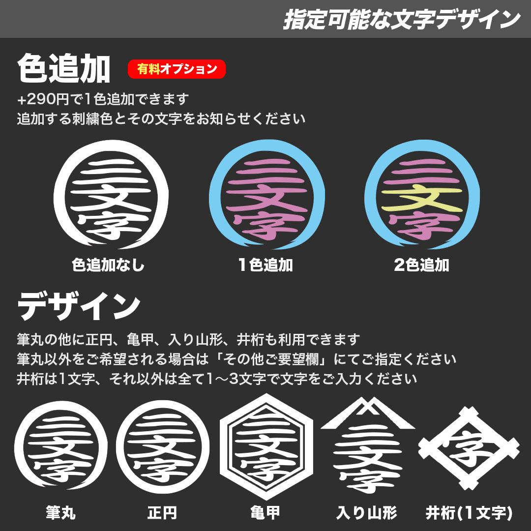 指定可能な文字デザイン